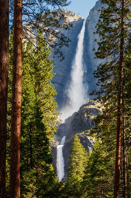 Photograph of Upper and Lower Yosemite Falls in Yosemite Valley, California